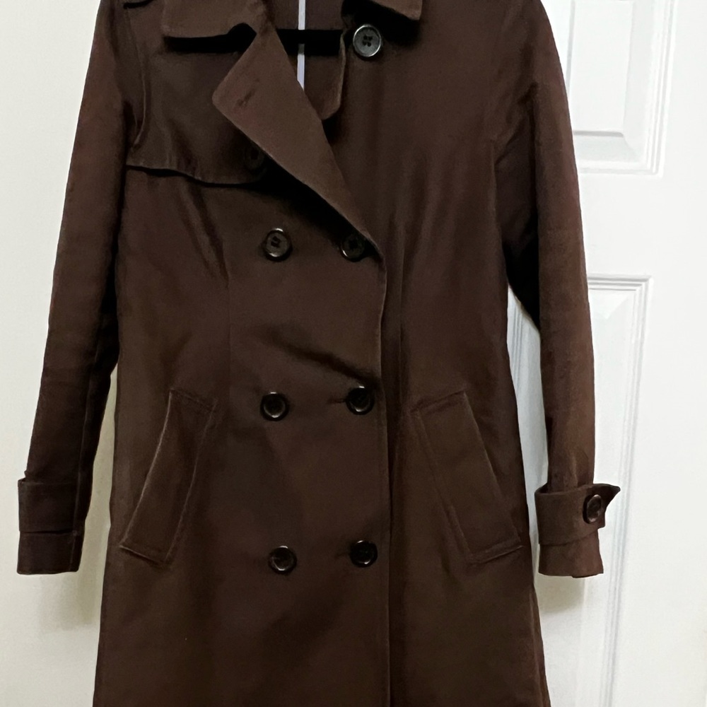 GAP Dark Brown Double-Breasted Trench Coat - Picture 12 of 15